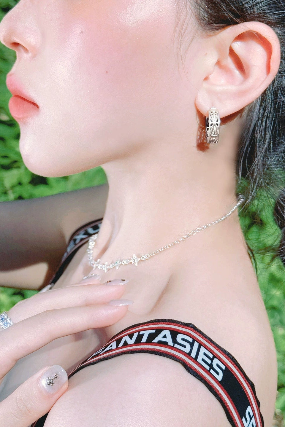 S925ニュートラルスタイルクールピアス（シングル）　B4102