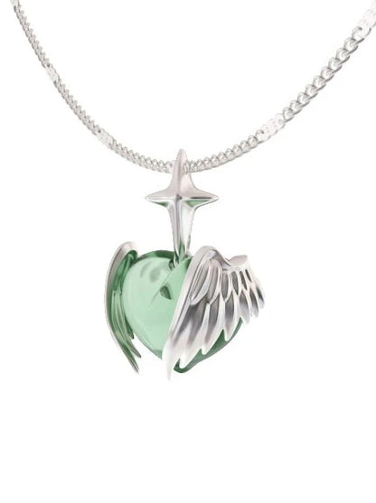 Angel love wing polygon necklace B2771