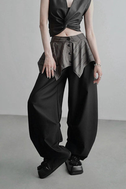 フェイクツーウエストワイドパンツ　B4258