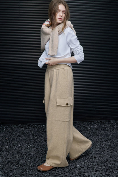 100％ウールアメリカンレトロワイドパンツ　B4546