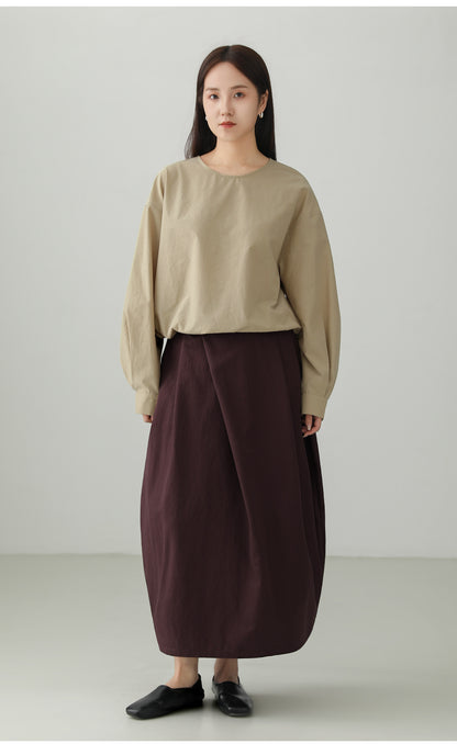 ミニマルクルーネックプルオーバーシャツ　B4729