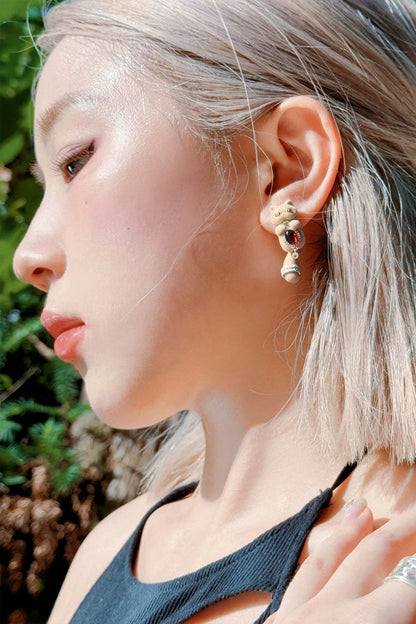 プレイフルリッチキャットS925スタッドピアス　B4464