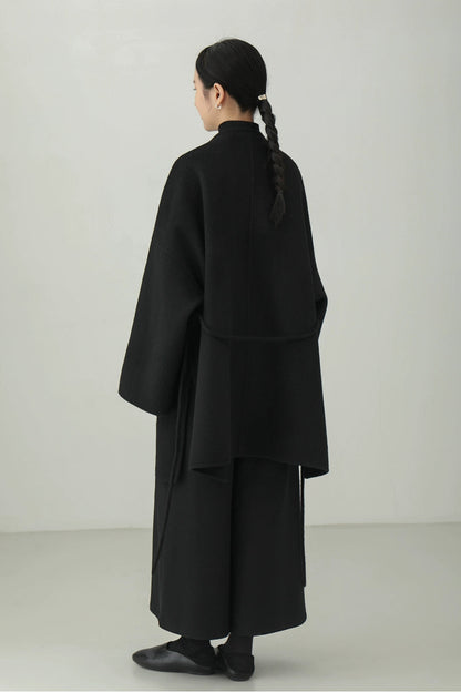 100% wool double-face mid-length coat B4529