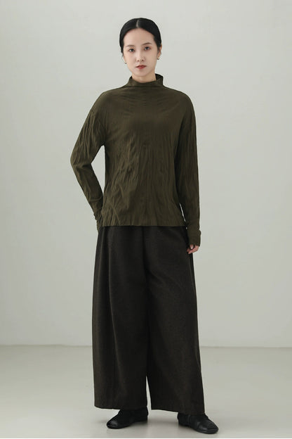 テンセルウールシワ加工Tシャツ　B4525