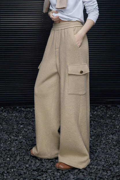 100％ウールアメリカンレトロワイドパンツ　B4546