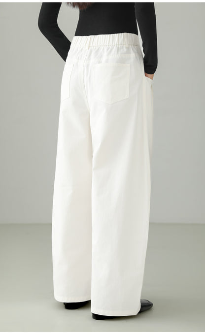 High-end Cotton Minimal Straight Pants B4726
