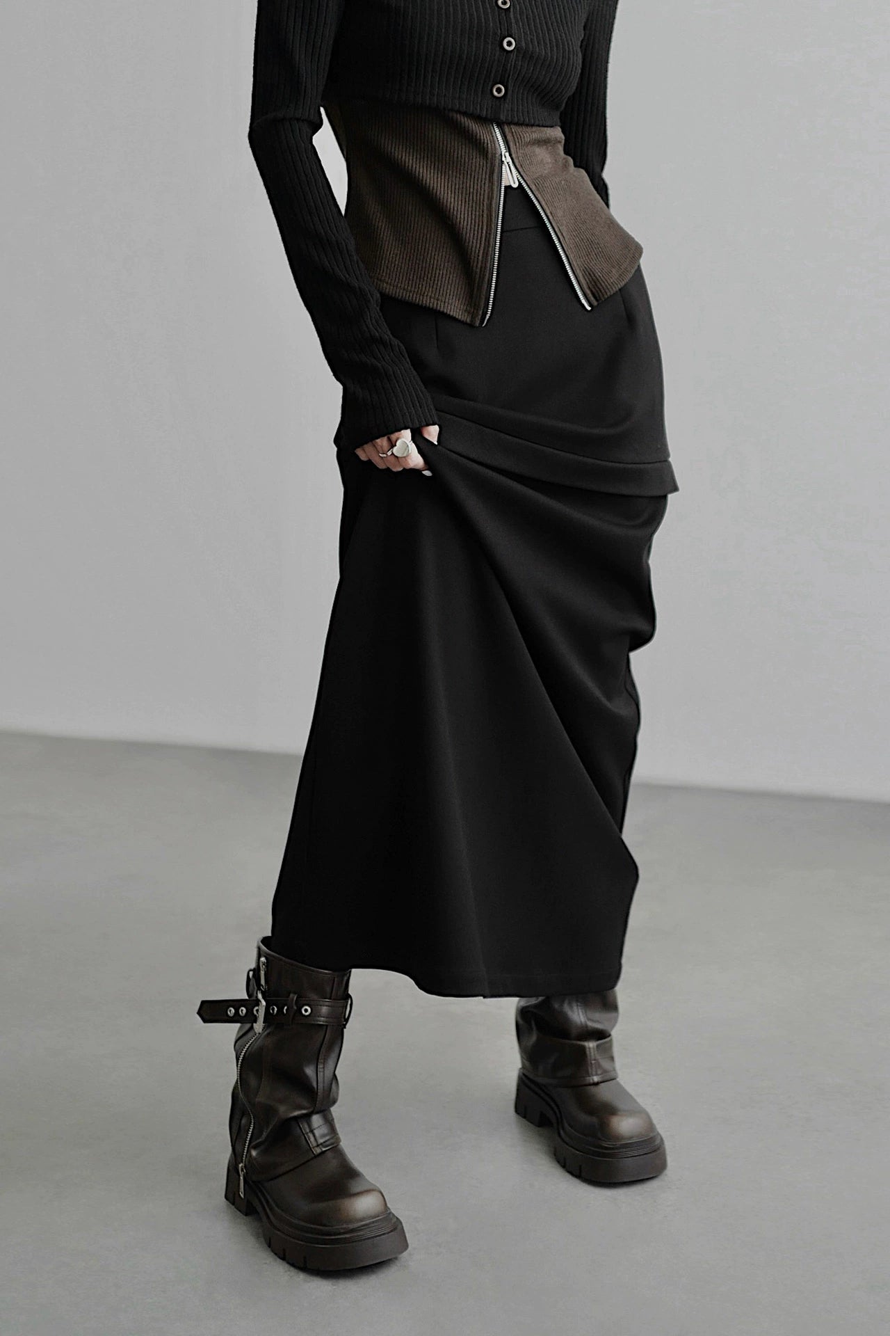 Two-way long skirt B4343