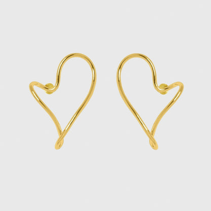 S925鏤空不規則桃心耳環 B4128