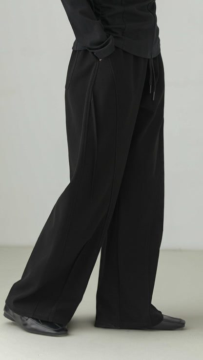 Black cotton-blend straight-leg sweatpants B5000