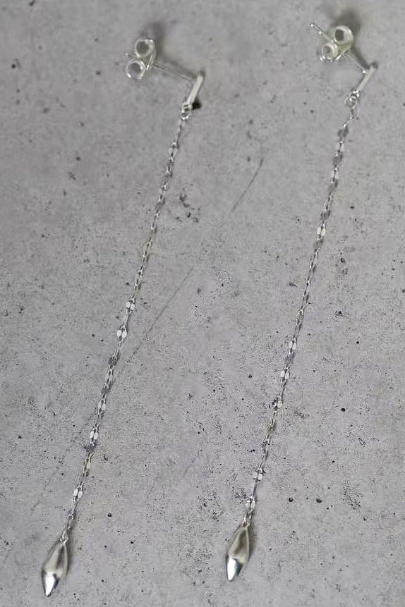 S925 流蘇水滴長耳環 B4495