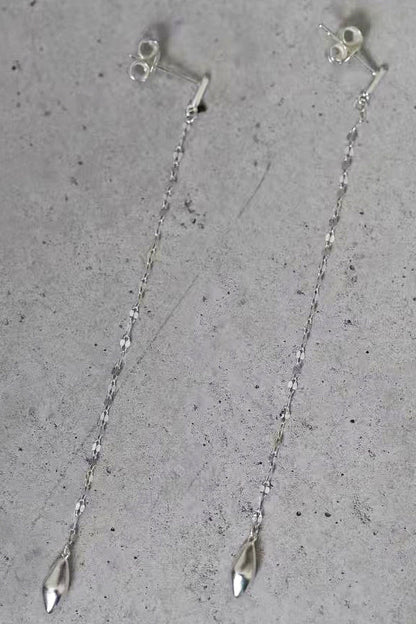 S925 流蘇水滴長耳環 B4495