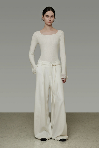 ルーズフィットスリミングワイドパンツ　B4506