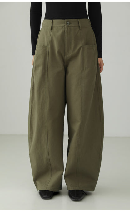 High-end Cotton Minimal Straight Pants B4726