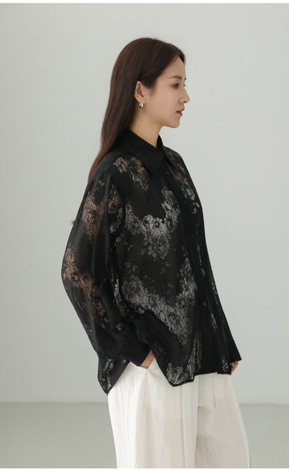 Jacquard Cutwork Shirt Jacket B4757