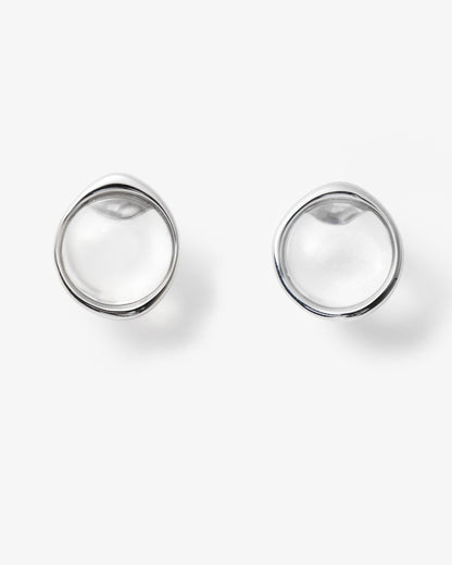 S925 Dewdrop Crystal Stud Earrings B4876