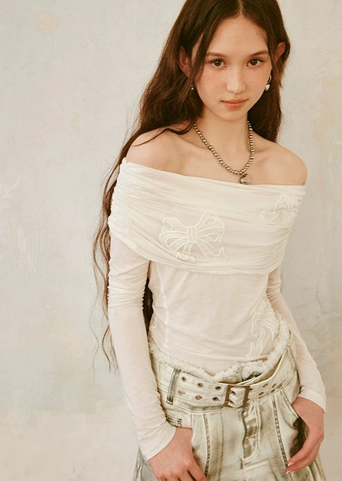 Embroidery one shoulder tops B2750