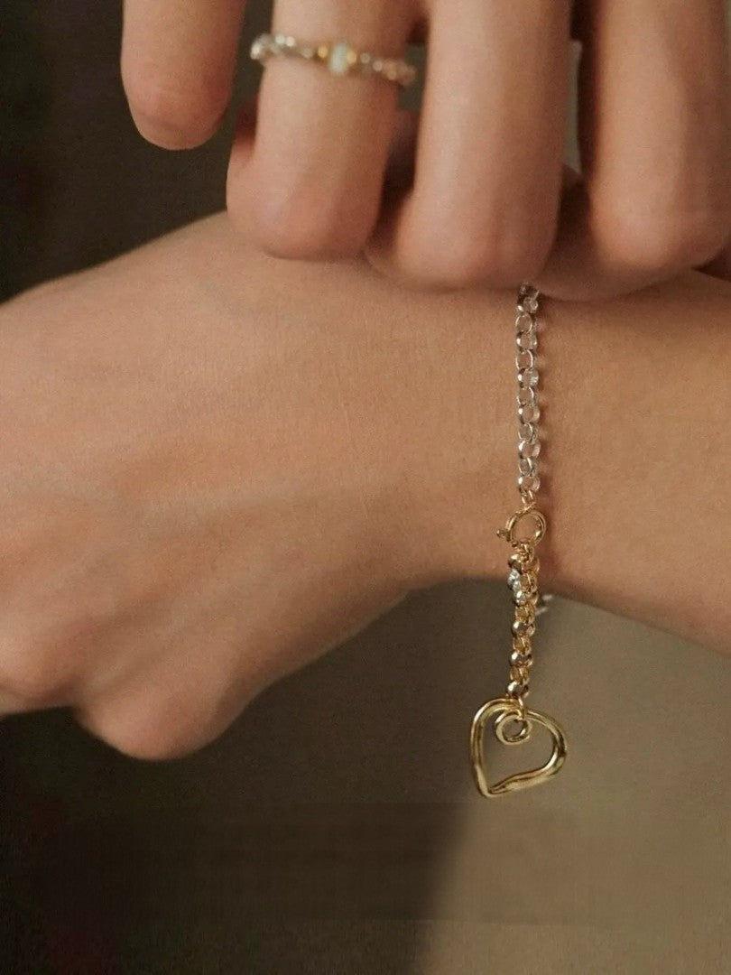 S925 Bicolor Love Bracelet/Love Necklace B2570