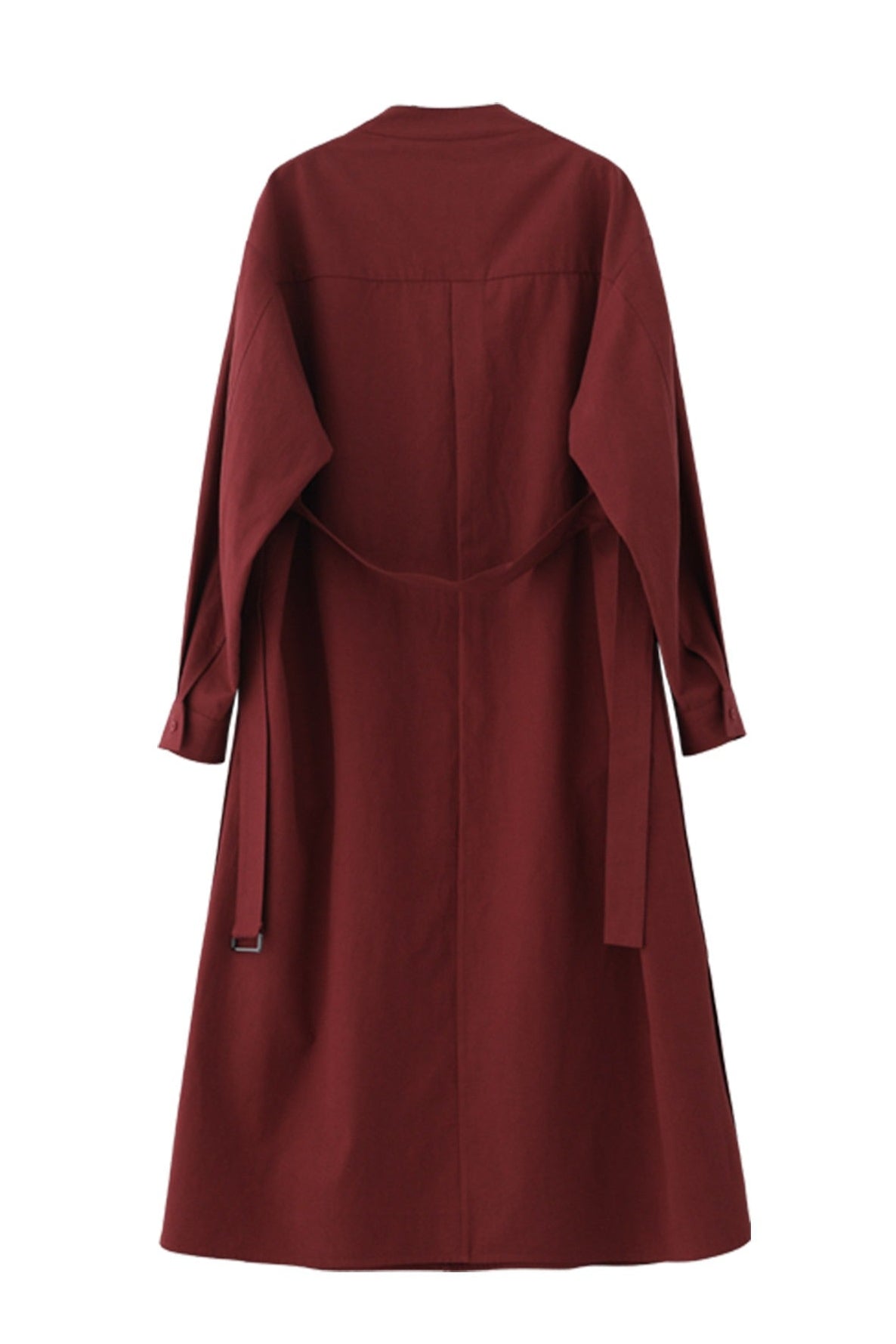 Red Tencel Blend Stand Collar Dress B4663