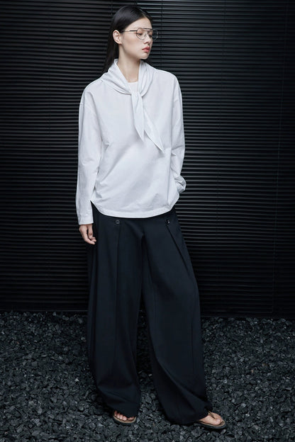 ブラックダブルブレストワイドパンツ　B4358