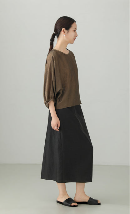 Acetate Crepe Dolman Sleeve Blouse B4893