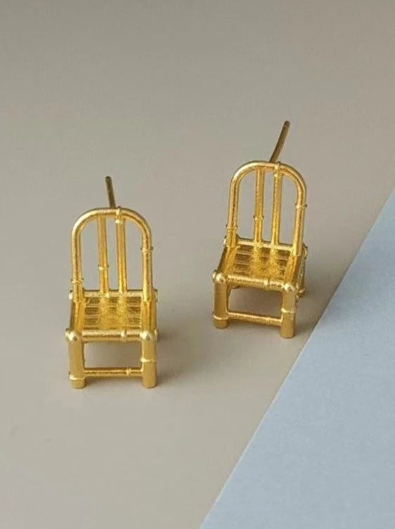 S925 bamboo chair earrings B2393
