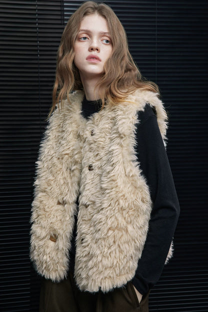 スエード調リバーシブルベスト　B4577