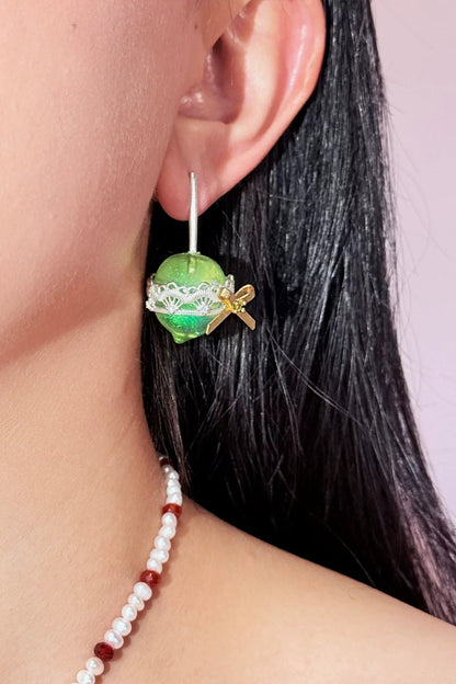 S925 Peach Cherry Lemon Sweet Earrings (Single) B3924