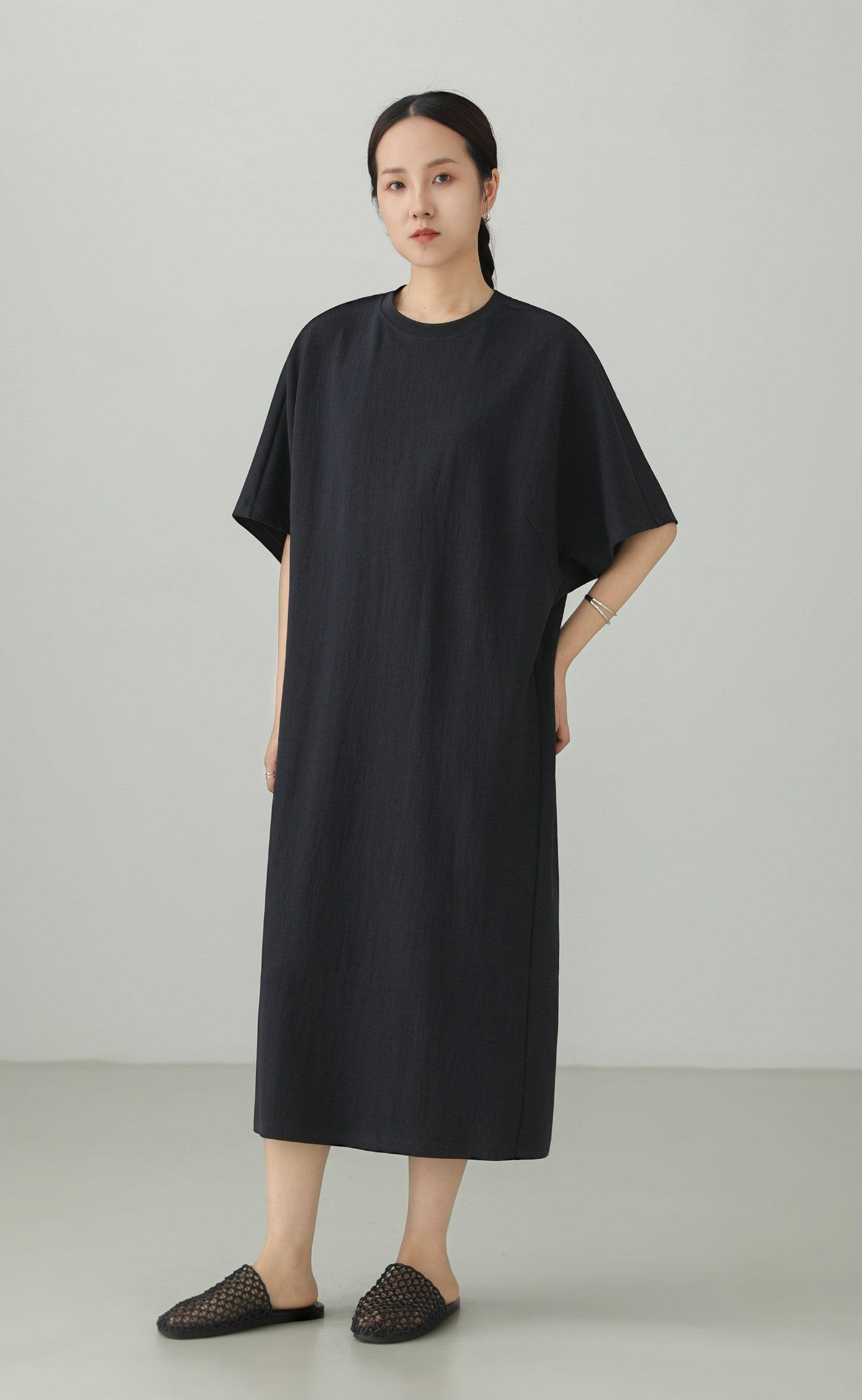 Minimal Cutwork Oversized Dress B4892