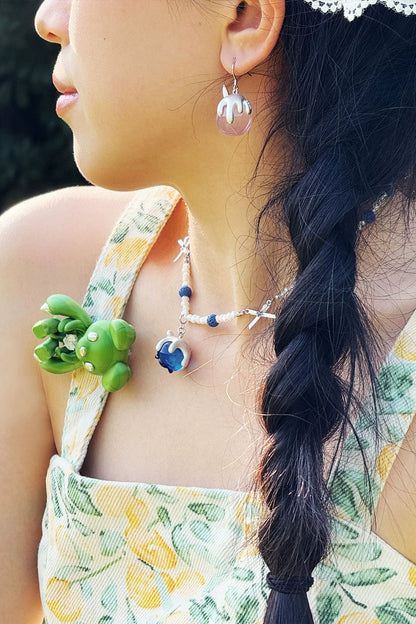 S925チェリーメルトキティピアス（シングル）　B3971