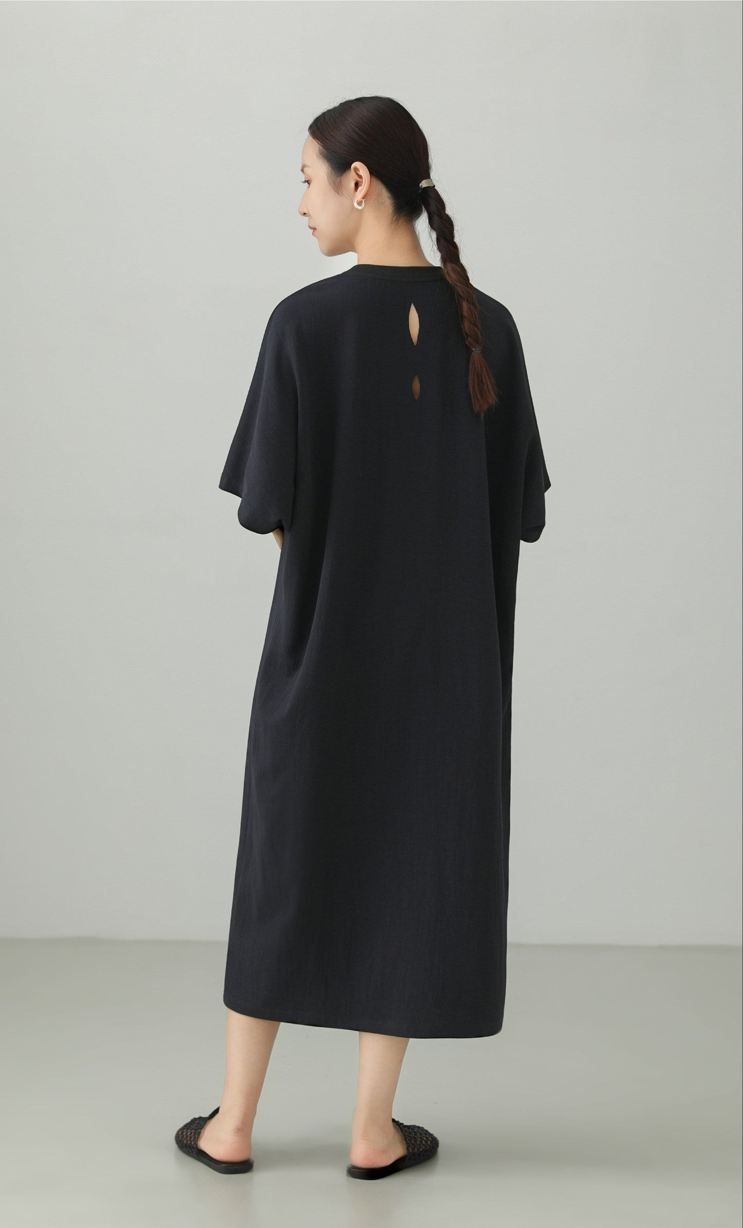 Minimal Cutwork Oversized Dress B4892
