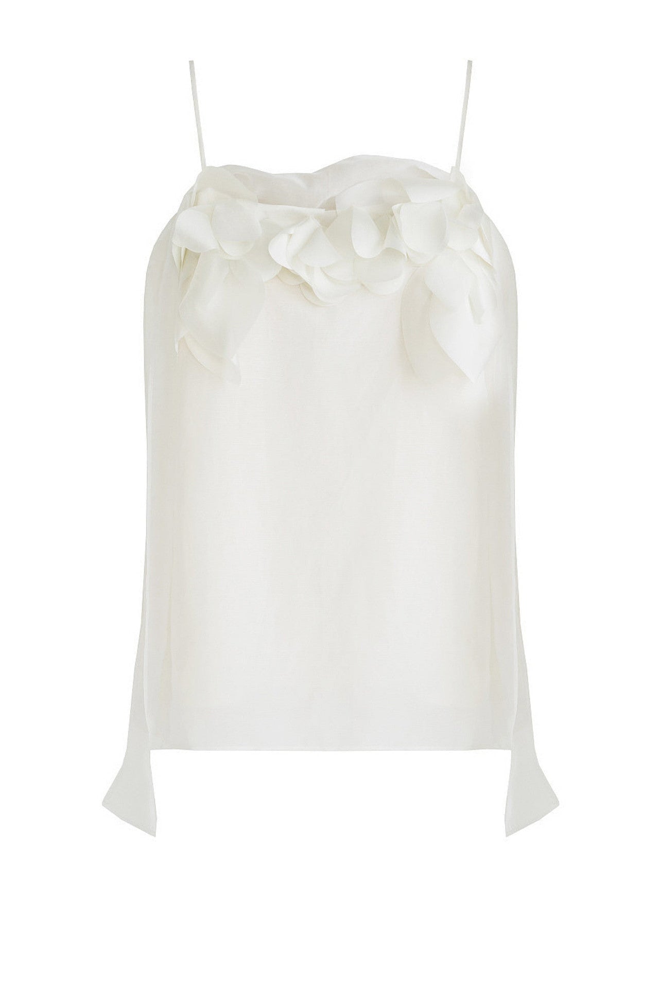 White 3D Floral Cami and Skirt B4766
