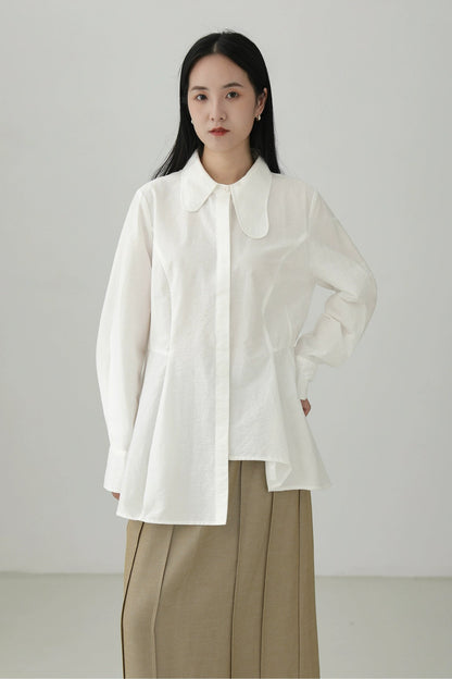 シワ加工コットンイレギュラーハイエンドシャツ　B4272