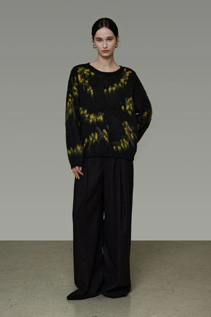 Retro tie-dye loose sweater B4503