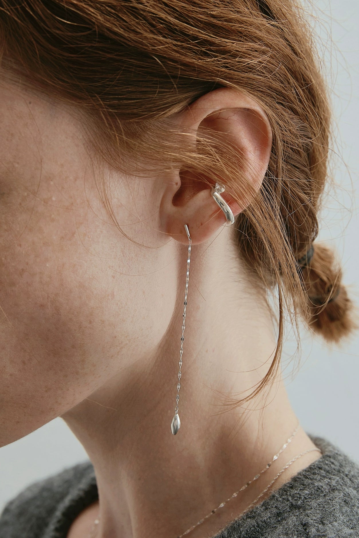 S925 流蘇水滴長耳環 B4495