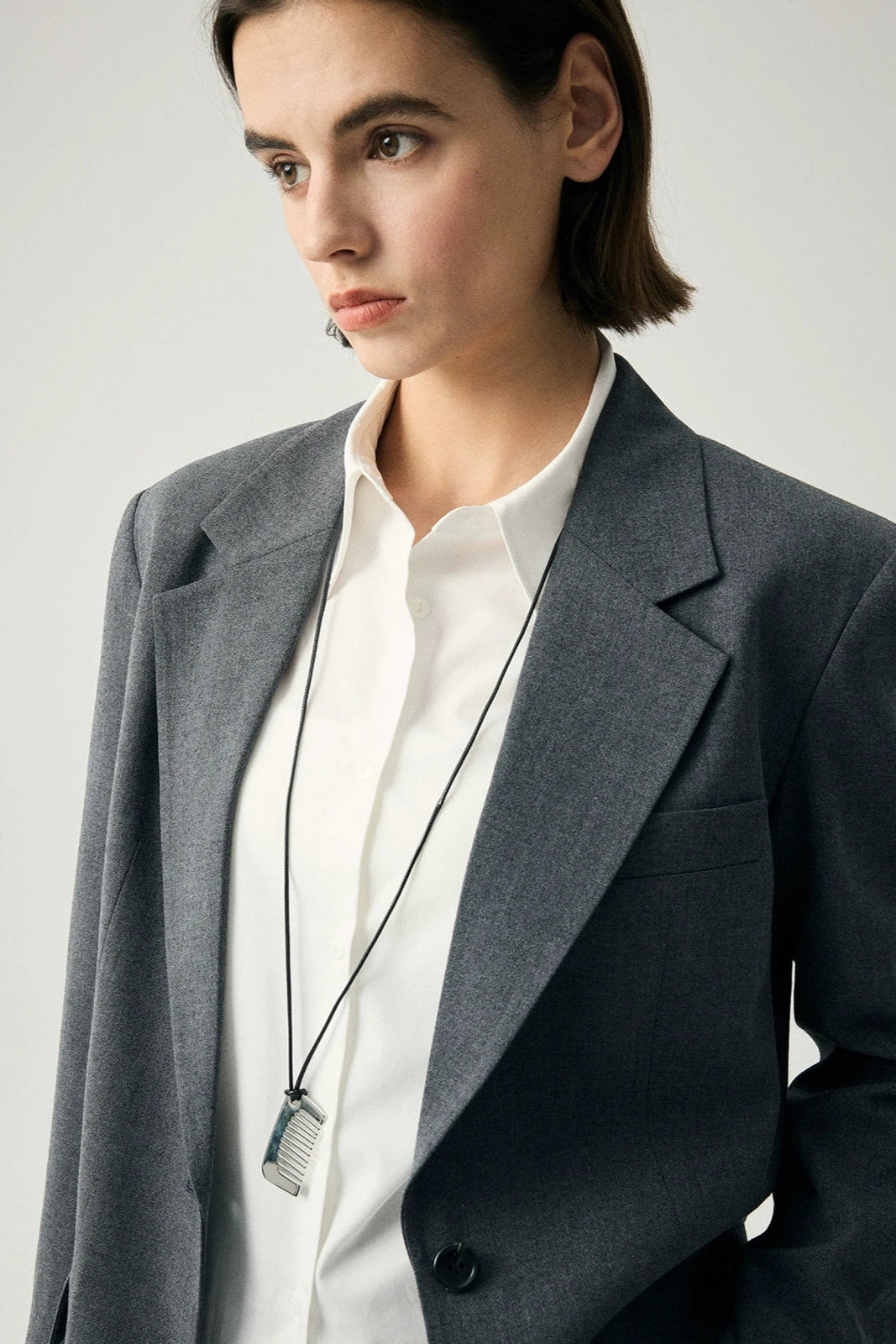 Tencel cotton simple white shirt B3540