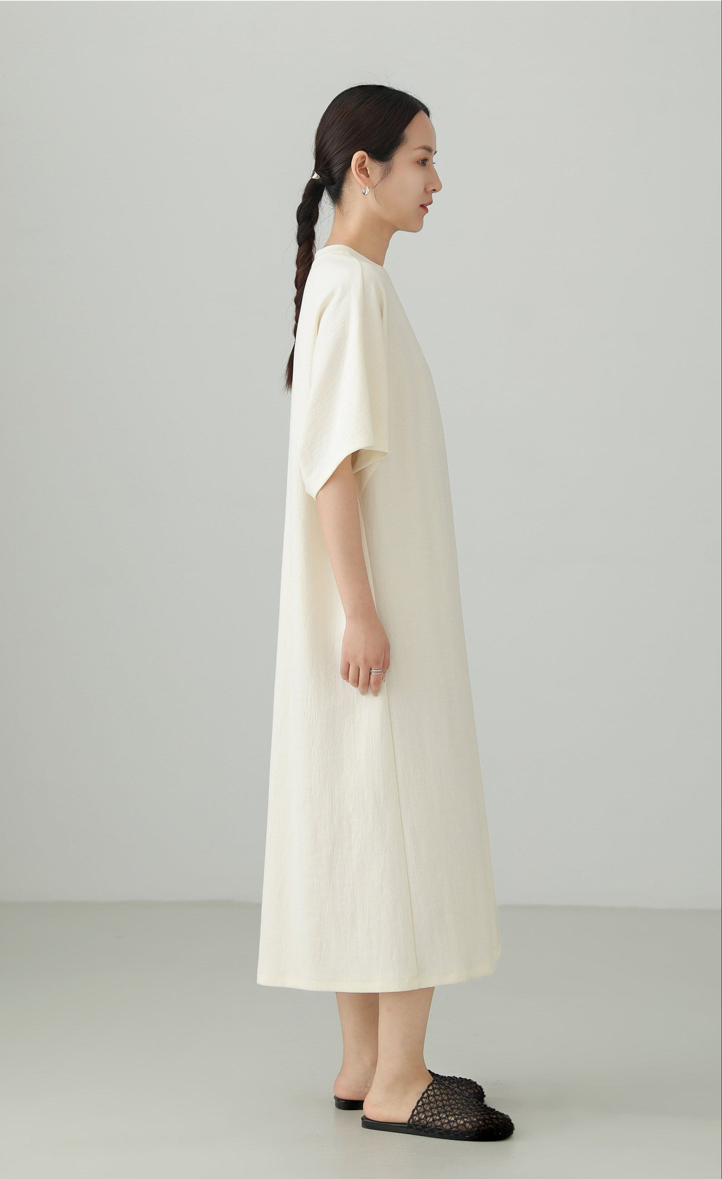 Minimal Cutwork Oversized Dress B4892