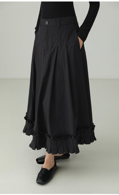 ブロケードコットンプリーツレーススカート　B4730