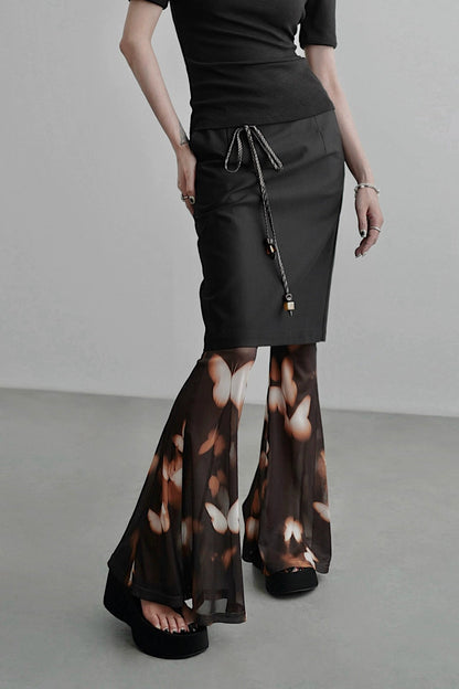 中長直筒裙 B4256