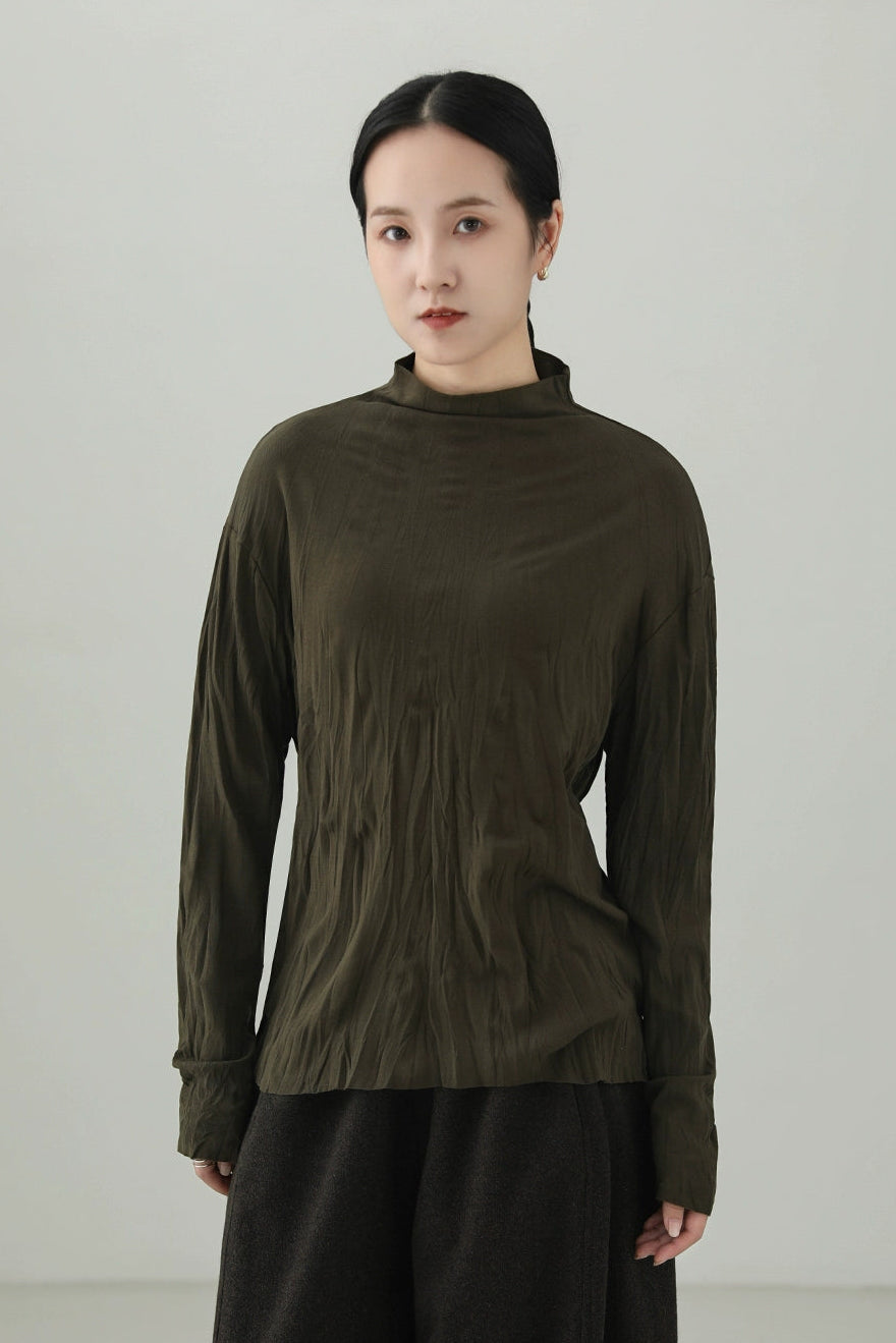 テンセルウールシワ加工Tシャツ　B4525