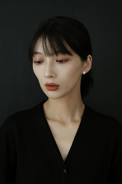 S925ヴィンテージウーブンラブピアス　B4152