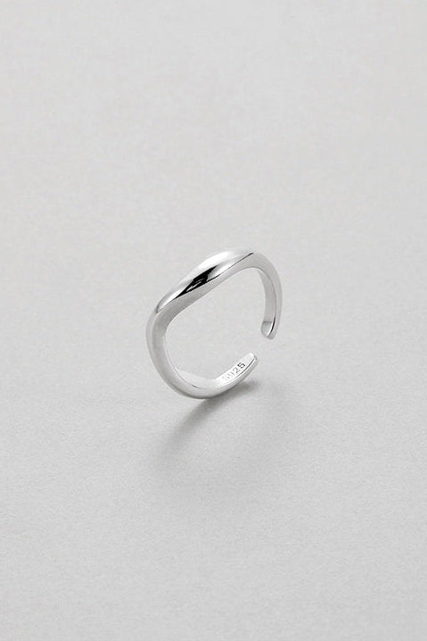 S925シンプルフレンチオープンリング　B4721