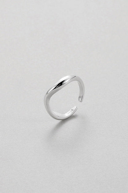 S925シンプルフレンチオープンリング　B4721