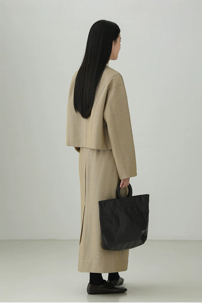 Tencel Linen Versatile Slit Skirt B4270