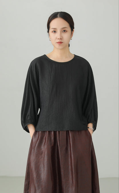Acetate Crepe Dolman Sleeve Blouse B4893