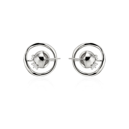 Saturn zircon earrings B1990