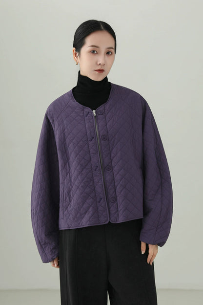 ウールキルティングショートコート　B4532