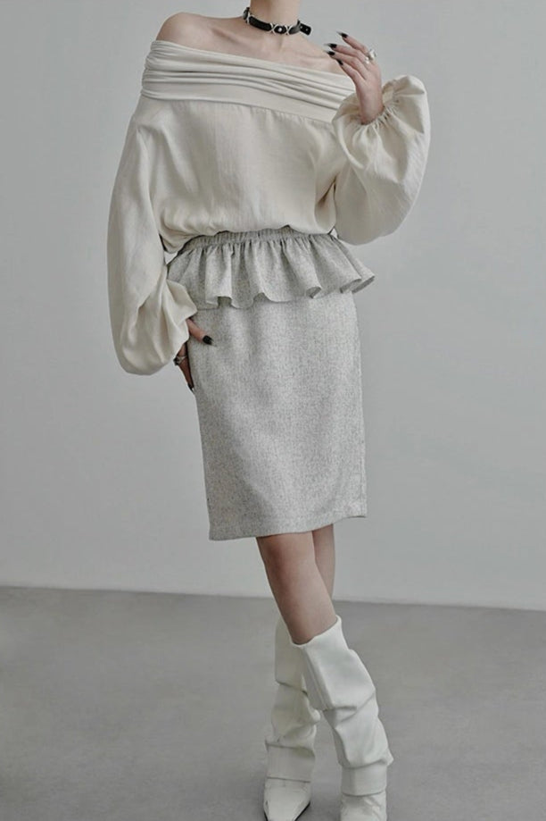 ワンラインカラー長袖シャツ　B4252