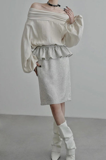 ワンラインカラー長袖シャツ　B4252