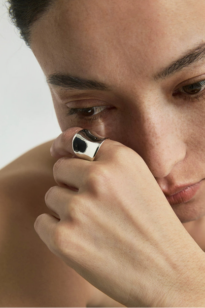 S925プレーンプレミアムワイドフェイスリング　B4335