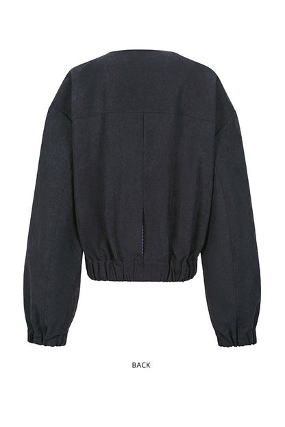 ラペルワイドショルダーショートジャケット　B4653